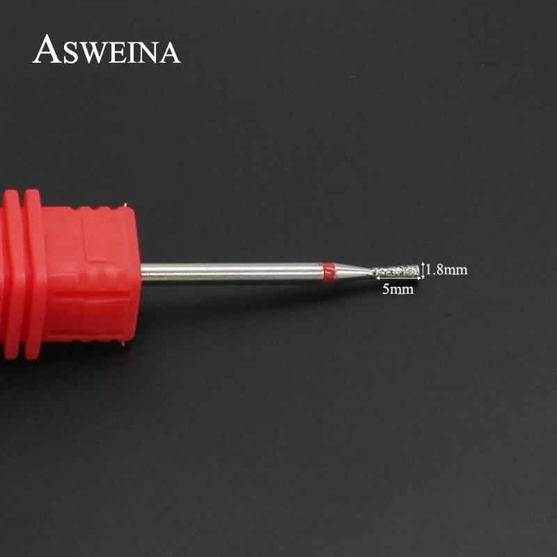 ASWEINA 1 шт. 1,8 мм алмазные сверла для ногтей электрическая маникюрная мельница для резьбы ногтей вращающиеся инструменты для очистки