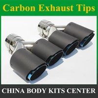 1 pair car modification for universal dual blue automobile exhaust pipe muffler tip