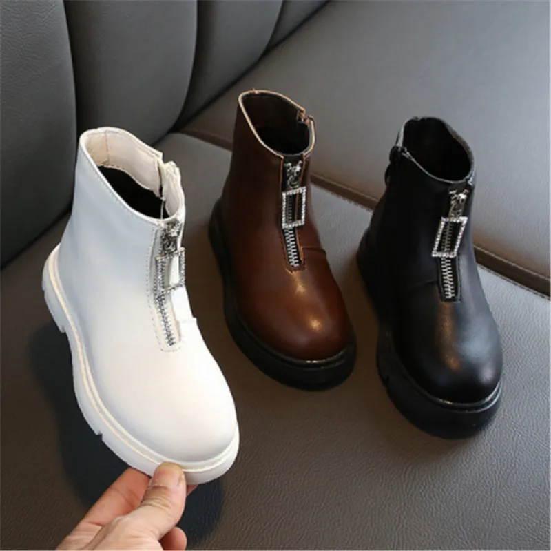 Модные детские ботинки для девочек Сезон осень зима Детские Ботинки Martin из