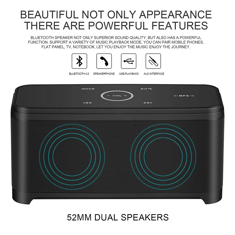 Качественный богатый бас встроенный микрофон Bluetooth с сенсорным управлением