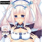 Коврик для мыши pinkhipppos с аниме, силиконовый коврик для мыши с ванильным рисунком, с рисунком аниме NEKOPARA Girls, с подставкой для запястья