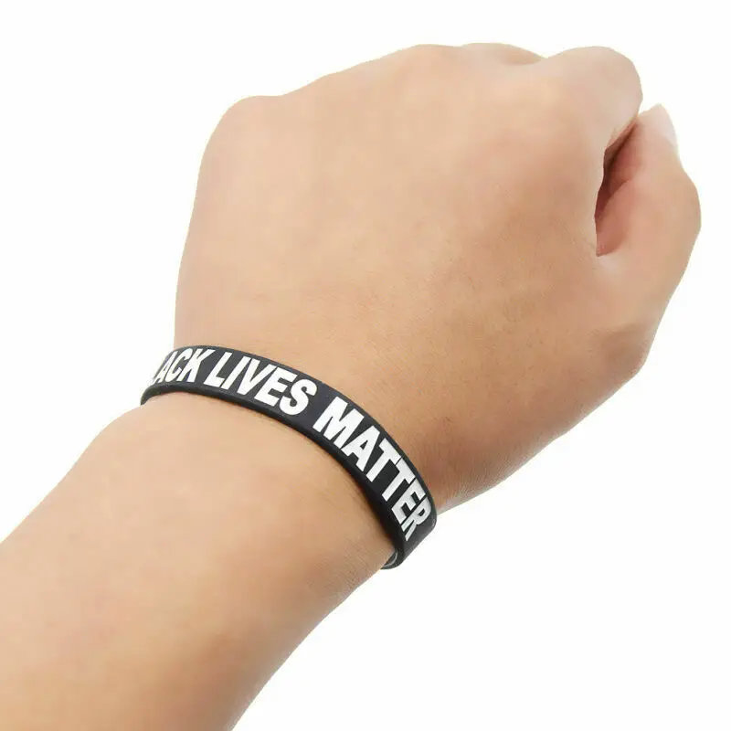 Black Lives Matter силиконовый браслет обруч Debossed Silicone Awareness браслеты с