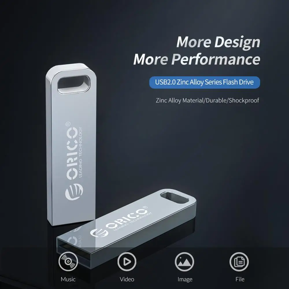 ORICO металлический USB флеш-накопитель 64 ГБ 32 ГБ оперативной памяти, 16 Гб встроенной памяти, флэш-карта памяти, Флеш накопитель USB2.0 usb-накопитель Водонепроницаемый металлическое серебристое Memoria cel USB