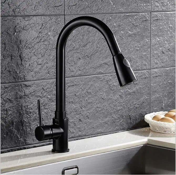 

Kitchen Faucet Mixer Pull Out Kitchen Tap Single Handle Single Hole 360 Rotate Copper Chrome/ Nickel/Gold Swivel Sink Mixer Tap