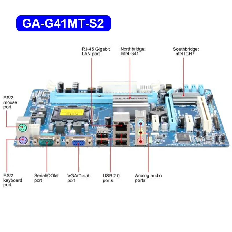 GIGABYTE GA-G41MT-S2 настольная материнская плата G41 Socket LGA 775 для Core 2 DDR3 8G Micro ATX оригинальная восстановленная G41MT-S2 материнская плата