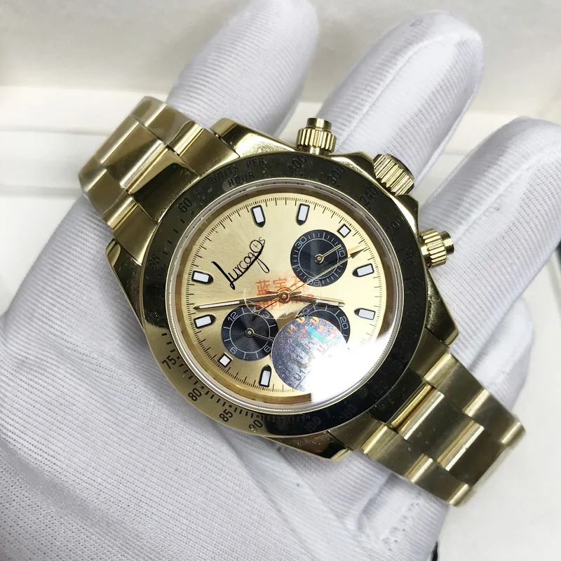

18K Gold AAALuxury Watch Men's Watches Automatic sweeping Business Daytona all sub dials works Rolexable