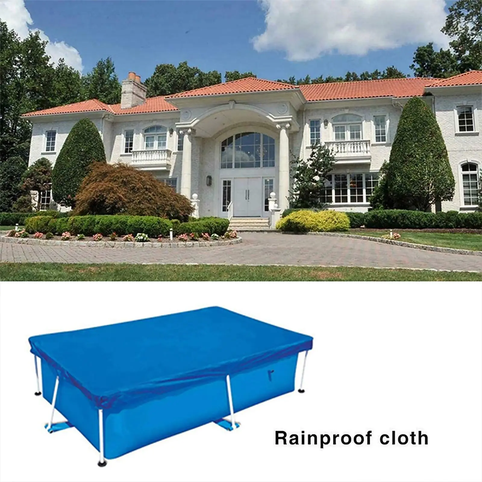 

Swimming Pool PE Cloth Mat Cover Frame Pool For Garden Swimming Pool Cover Rainproof Dust Cover strong and durable 260x170cm