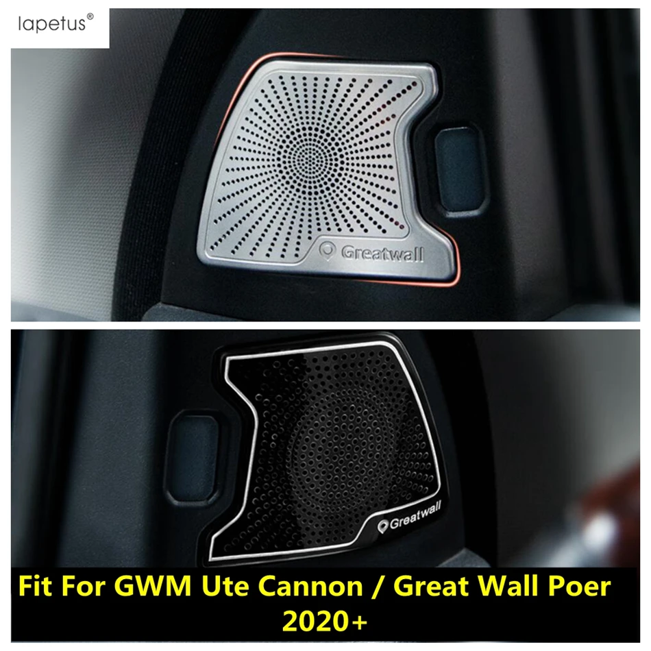 

Car Door A Pillar Speaker Audio Decor Cover Kit Trim Stainless Steel Accessories For GWM Ute Cannon / Great Wall Poer 2020 2021