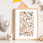 Самоклеящаяся Настенная Наклейка с животным плакат с алфавитом образовательные ABC для малышей с принтом в виде букв, подарок настенные картины для детской комнаты настенный Декор