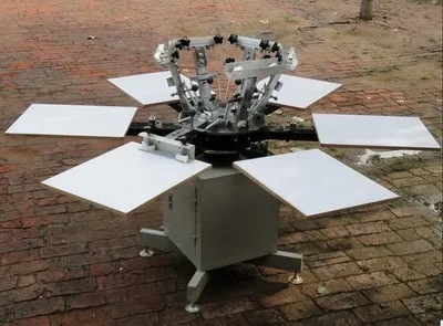 6 цветов станция футболка трафаретная печатная машина поставляется с базой H0275 |