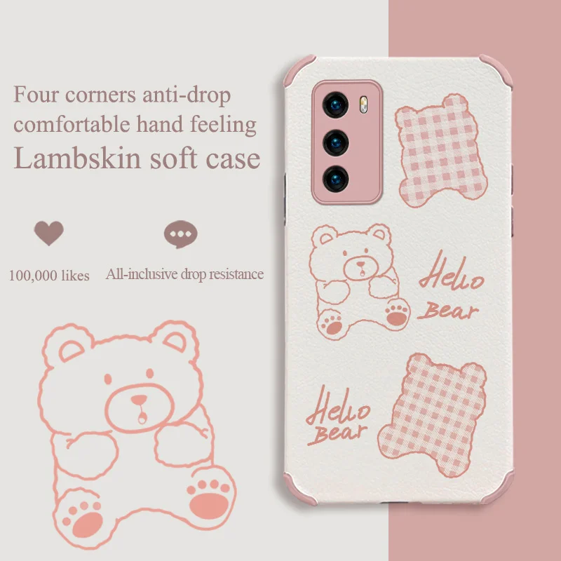 

Personality Lambskin Phone Case For Huawei P40 P30 P20 Pro Lite Mate 40 30 20 Pro lite 20X Y9S Y8P Y7a P Smart 2021 Cover