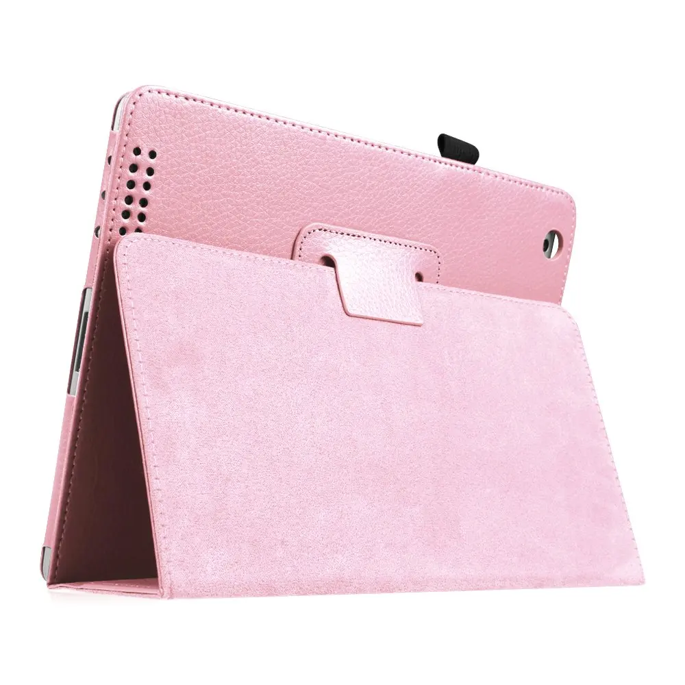 For iPad 2 3 4 Case with Apple Pencil Holder Cover,Premium Leather Folio Stand Cover Case for iPad 2 3 4 A1395 A1460 A1416 A1430 - Цвет: for iPad 2 3 4 pink
