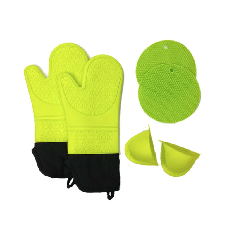 

Thicken Silicone Baking Oven Mitts Microwave Oven Glove Insulation Non Stick Anti-slip Grips Bowl Pot Clips Kitchen Gadgets