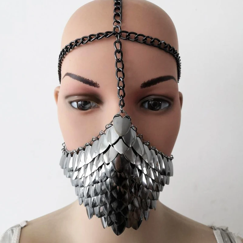 

Head Chains Punk Face Metallic Shield Lady Glitter Headwear Cosplay Prom Decoration NYZ Shop