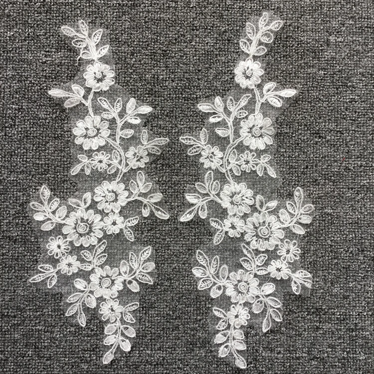 Цветочная кружевная ткань высокое качество Кружевная аппликация воротник