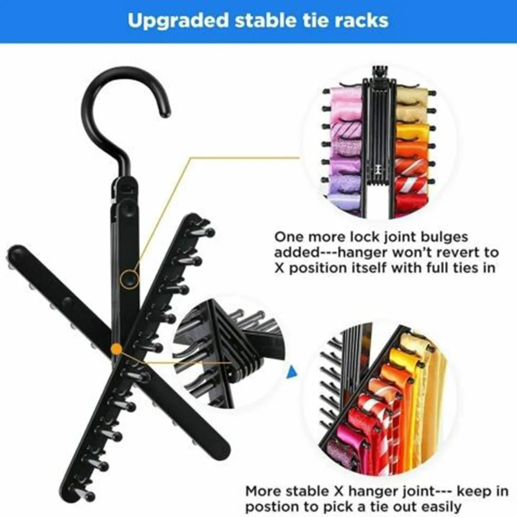 

Tie Hanger Rack Organizer Rotating Belt Holder Adjustable Closet Hook 360 Degree Rotating Holder Multifunctional Closet Organize