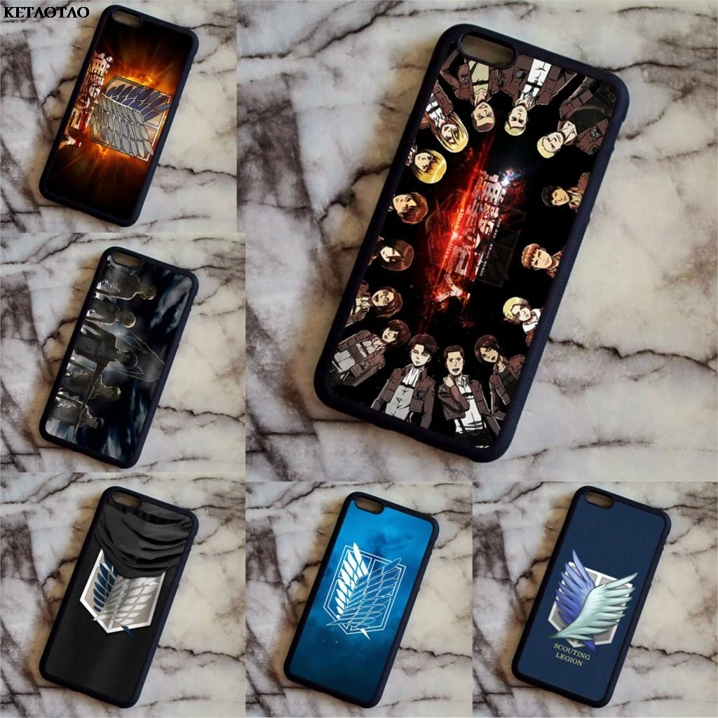 KETAOTAO 2018 Attack on Titan Shingeki no Kyojin чехлы для телефонов iPhone 4S 5C 5S 6 6S 7 8 Plus X Чехол Мягкий ТПУ