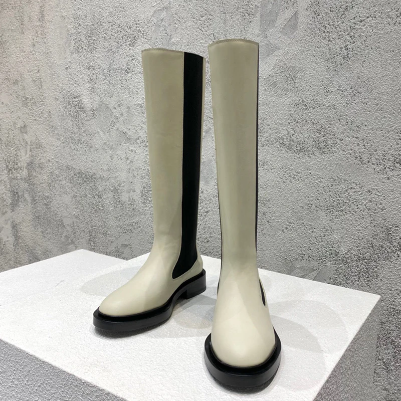 

2021 Winter Fashion Long Boots for Women Brand Designer High Quality Leather Shoes with Round Toe Free Shipping