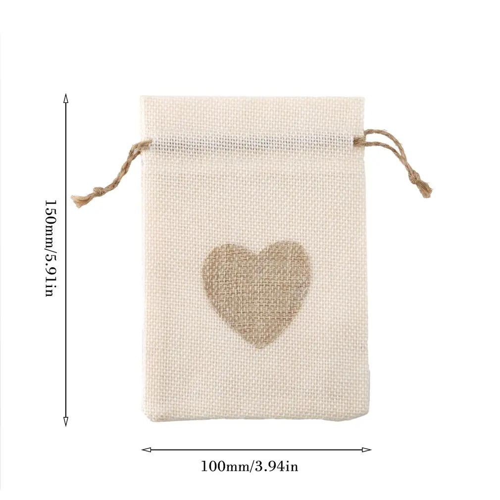

Eco-friendly And Beautiful Double Drawstring Imitation Linen Gift Drawstring Pocket Gift Packaging Bag
