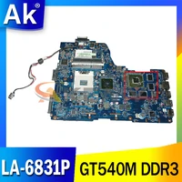 akemy k000125710 phqaa la 6831p main board for toshiba satellite a665 a660 laptop motherboard hm65 gt540m ddr3 2d screen only