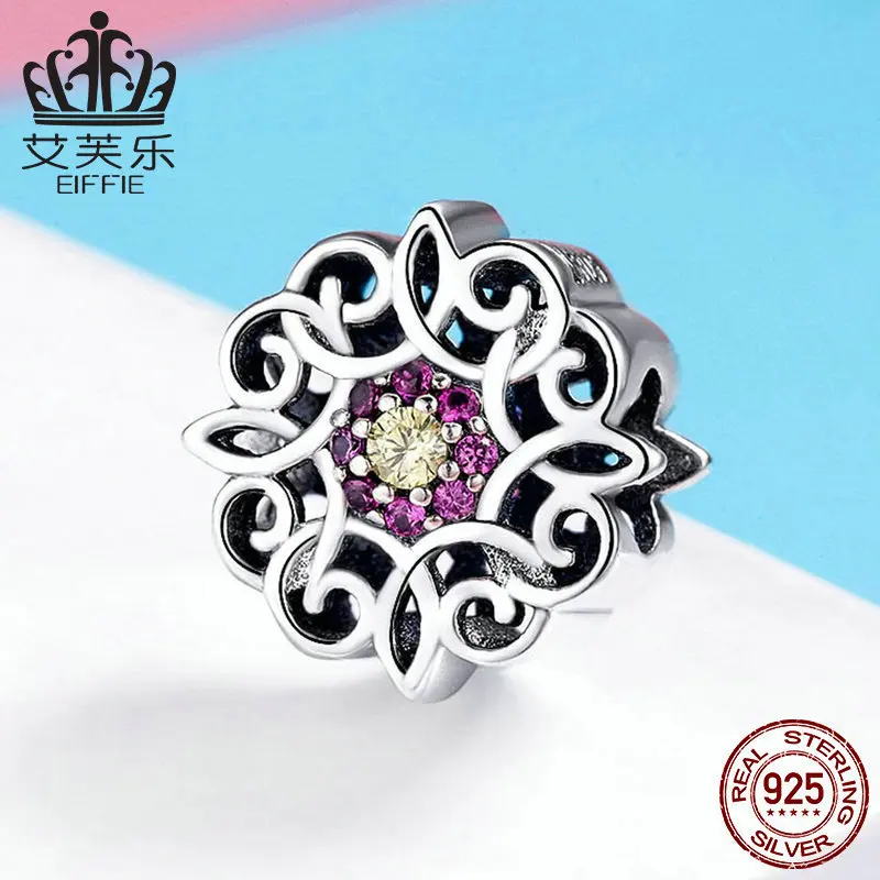 Калейдоскоп с цветочным орнаментом Diy из стерлингового серебра 925 пробы
