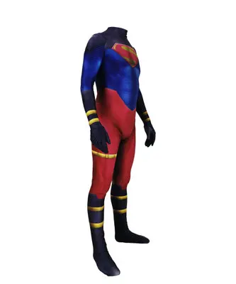 Детская и взрослая Superboy Костюмы для косплея костюм супергероя на Хэллоуин зентай