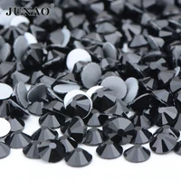 junao ss6 8 10 12 16 20 30 black non hotfix crystal rhinestone flat back nail stones glass strass for clothes jewelry