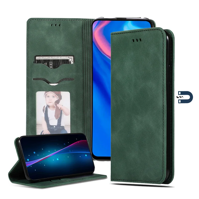 Зеленый Роскошный чехол-кошелек для Xiaomi Redmi 7A, чехол для Redmi 7, деловая откидная сумка для Xiomi Redmi Note 7 Pro, чехол-книжка из ТПУ, кожаный чехол s - Цвет: Зеленый
