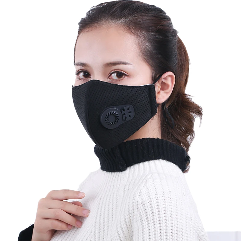 Black Анти-пыль PM2.5 респиратор дыхания ручной аппарат для искусственной вентиляции легких многоразовые хлопковые унисекс теплые пыленепроницаемые маски рот муфельные маски для анти пыльцы аллергии - Цвет: Black
