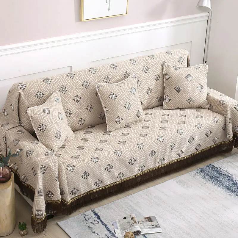 Нескользящее синельное покрывало для дивана моющийся чехол с принтом комплект