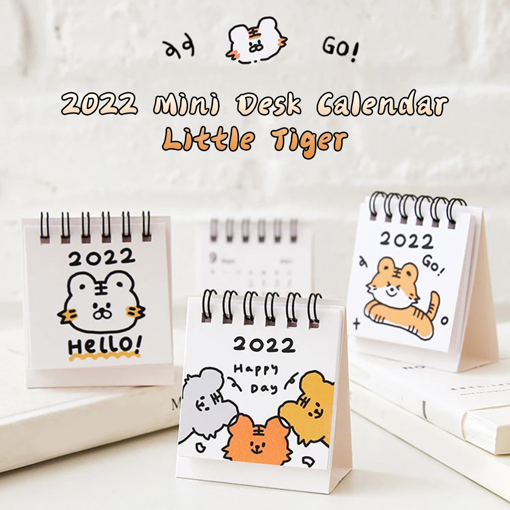 

2022 Palm Desktop Calendar Year of The Tiger Mini Table Calendar Monthly Memo Notes Calendar Kid New Year Gifts Good Luck
