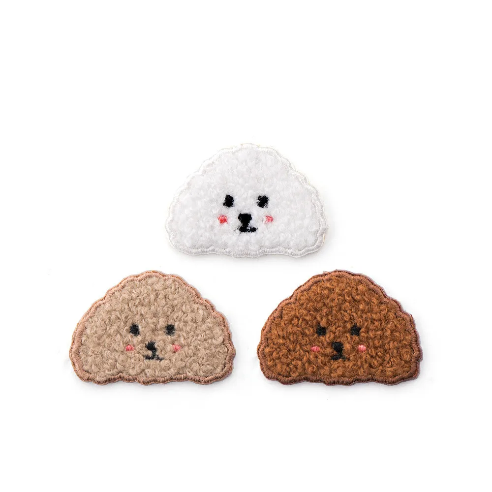 

MAXSIN FUN 1Pc High Quality Embroidery Cute Poodle Sticker Cartoon Animal Patch Iron On Clothes Garment Appliques DIY Decoration