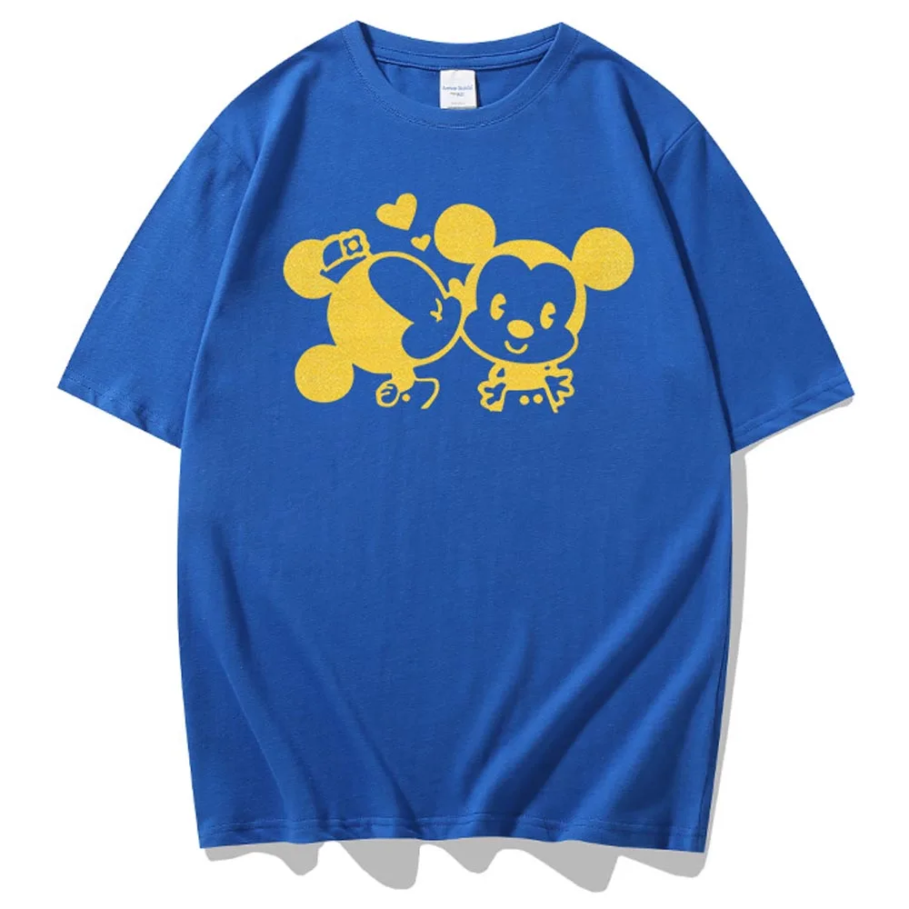 Женская футболка с принтом героев мультфильма Поцелуй Микки Мауса 10 цветов |