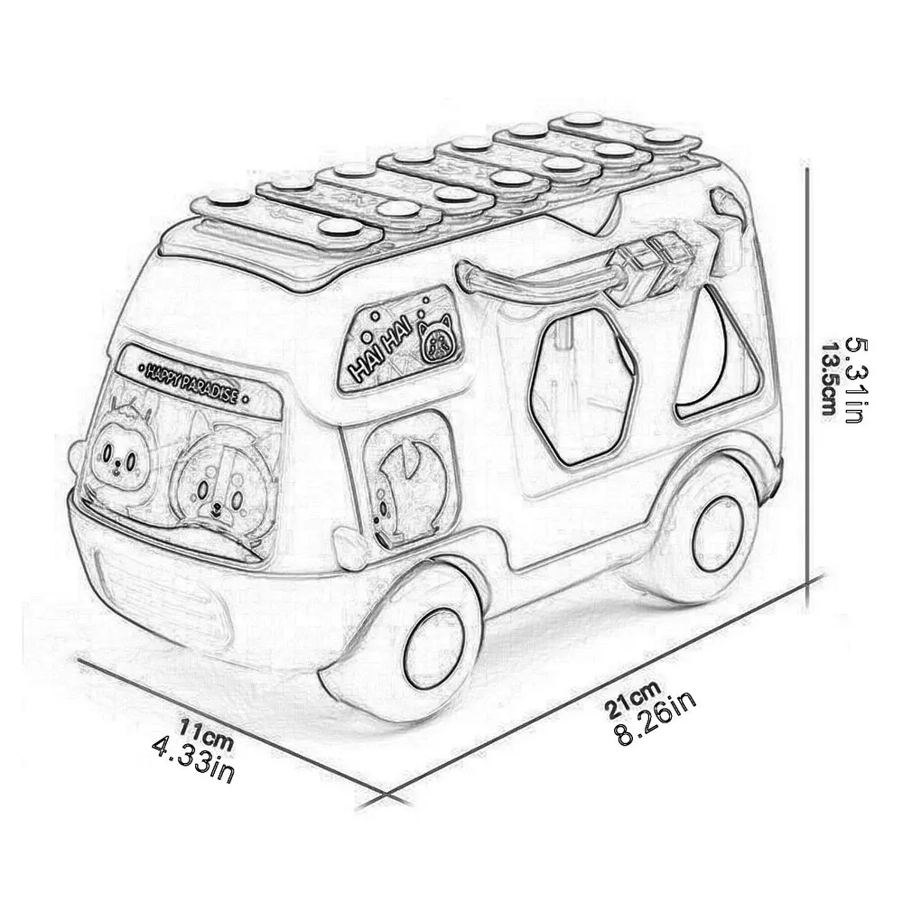 

Multifunctional Piano Knocking Toy Baby Pat Drum Toy Early Educational Toy Bus Light Music Gift For Children