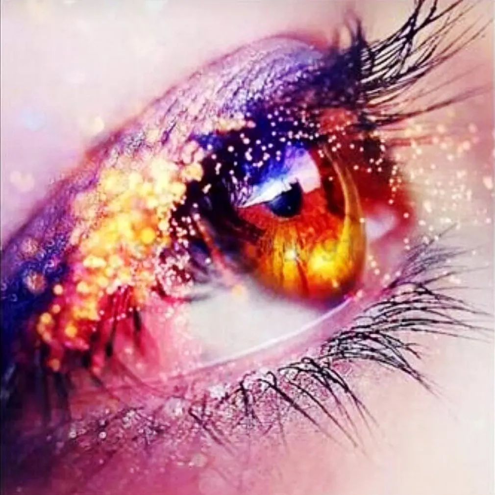 5D DIY Алмазная картина полностью квадратная круглая дрель Цветные глаза вышивка