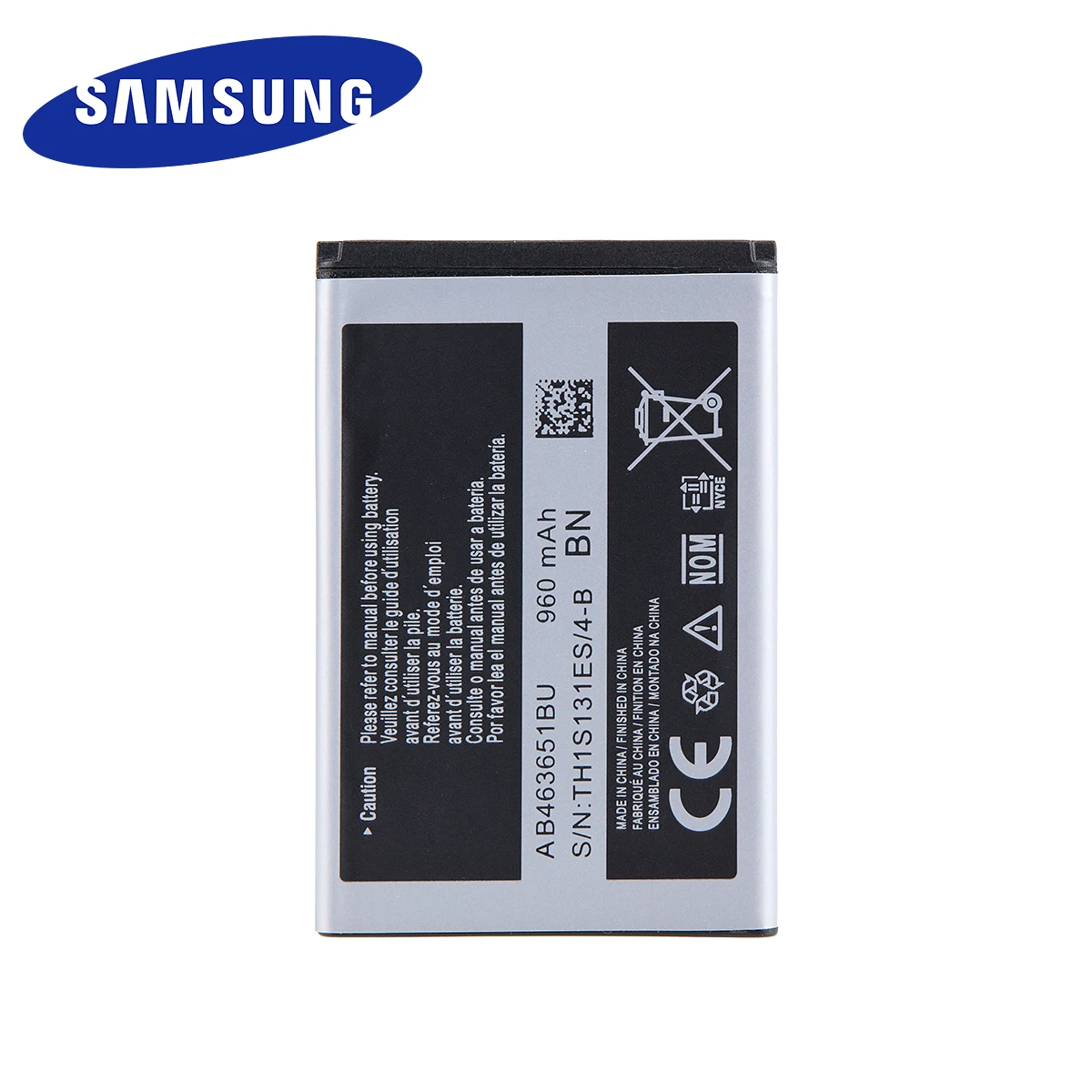 Оригинальный аккумулятор SAMSUNG AB463651BU для Samsung S5620i S5630C S5560C W559 J808 F339 S5296 C3322 L708E C3370 C3200