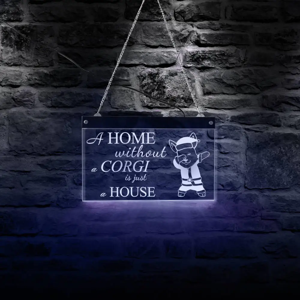 Дом без корги-это просто дом меняющий цвета акриловый светодиодный светильник