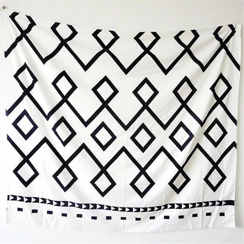 

Diamond Wall Tapestry Mandala Geometric Pattern Hanging Wall Tapestries Boho Decor Dorm Headboard Wall Carpet Tablecloth 150*130