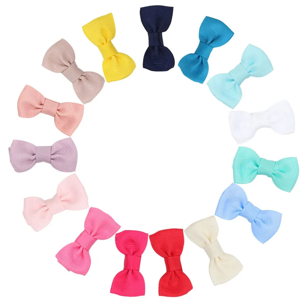 15 шт./лот мини однотонные заколки для волос девочек корсажная лента Симпатичные