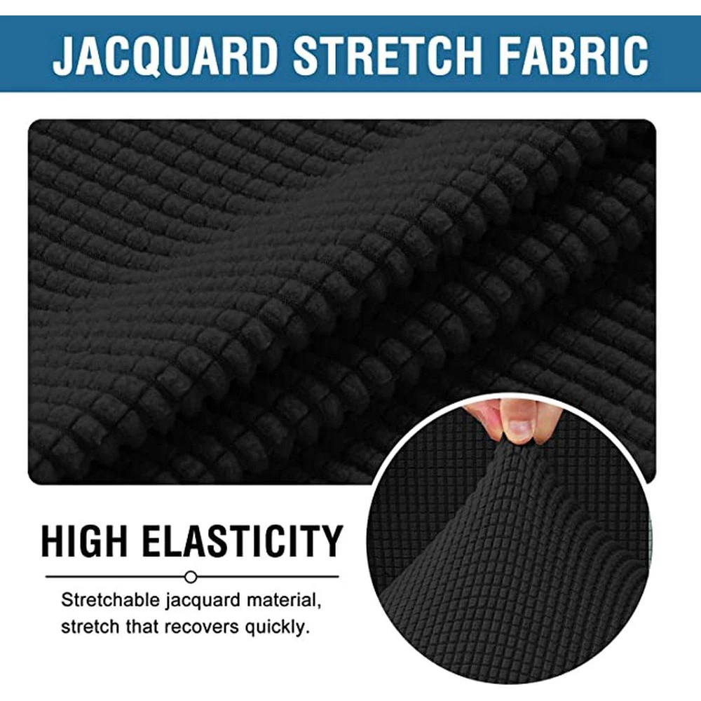 

Jacquard Plain Dining Chair Cover Spandex Elastic Chair Slipcover Case Stretch Chair Cover For Wedding Hotel Banquet Gray Khaki