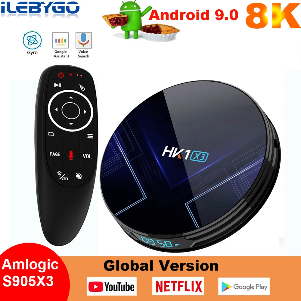 Горячая Распродажа HK1 X3 Smart TV Box Android 9 0 4 Гб RAM 128 ГБ Amlogic S905X3 2 4G 5G Wifi BT 1000M Youtube HDMI 8K