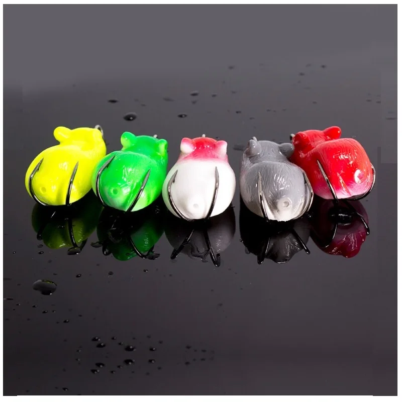 

8g floating fake mouse for lure fishing with double strong hooks in its back