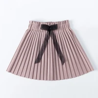 kids girls pleated pink khaki skirt 2020 new arrival bow skirts autumn winter clothes gray tutu skirts age for 3 13y gl07