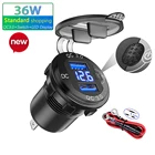 Металлический переключатель 36 Вт 12 В розетка USB зарядное устройство QC3.0 светодиодный дисплей Водонепроницаемый универсальный автомобильный прикуриватель розетка для телефона планшета