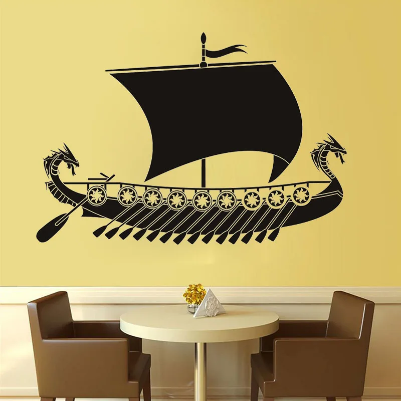 Настенный стикер Dragon Viking Ship наклейка на стену в виде лодки декор для гостиной