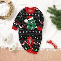 christmas baby romper knitted long sleeve newborn boys girls jumpsuit funny christmas tree toddler infant clothing xmas playsuit