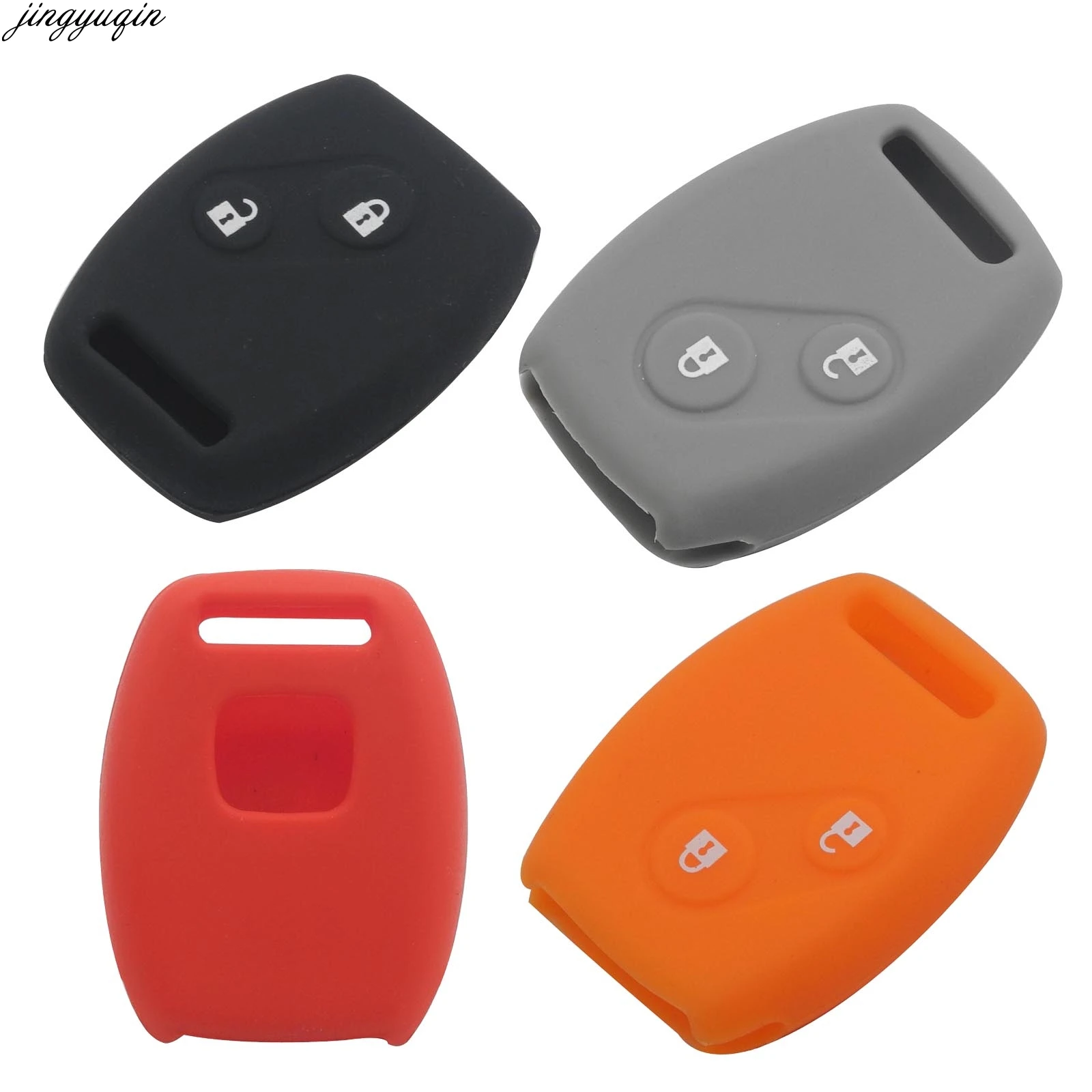 

jingyuqin Remote Silicone Car Key Case Cover for HONDA Pilot Accord Honda Cr-V CRV Fit Civic Freed StepWGN Key Fob Protector