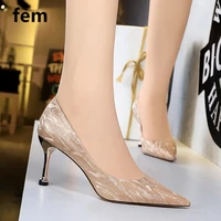 femwomwn pumps shining elegant women shoes high heels pointed toe wedding shoes women party work ladies office comfortable heels