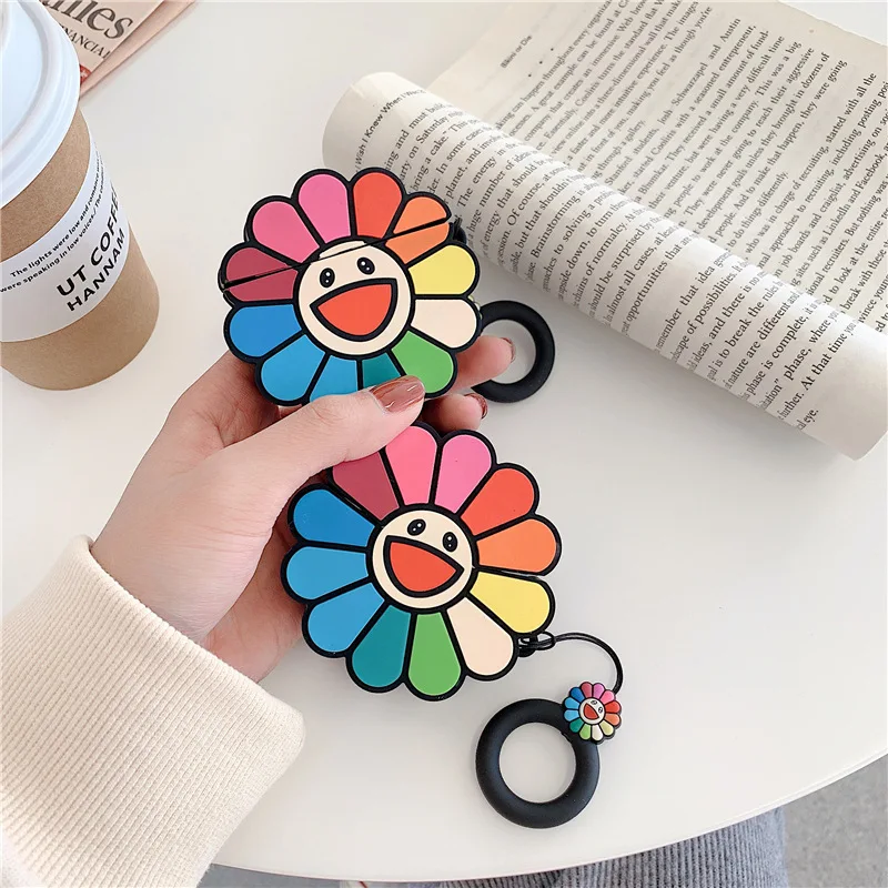 

For Airpods Pro Case 3D Sunflower Cartoon Soft Silicone Wireless Earphone Cases For Apple Airpod Case Cute Cover Funda