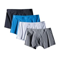 4pcslot seamless men boxers luxury silk boxers underwear spandex 3d crotch boxer nylon underwear shorts slips